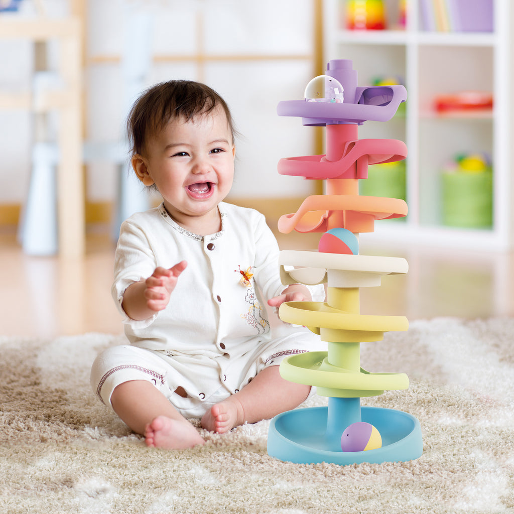 Quercetti - 86501 Play Bio Spiral Tower - Circuit Billes pour Bébé