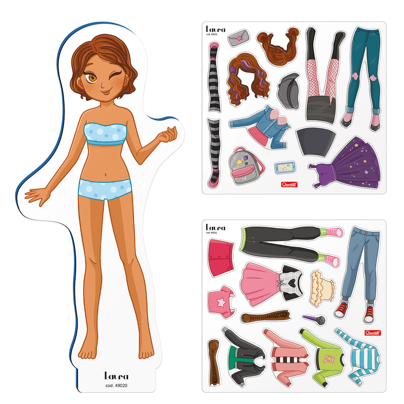 Magnetic top fashion dolls